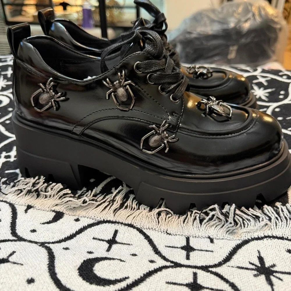 Killstar spider charm oxford shoes size US 8